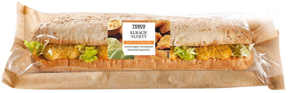 Tesco Bageta kuracie nugety 271 g