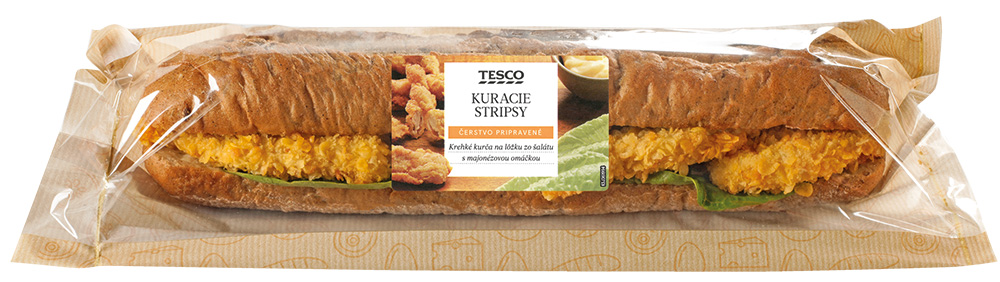 Tesco Bageta kuracie stripsy 255 g