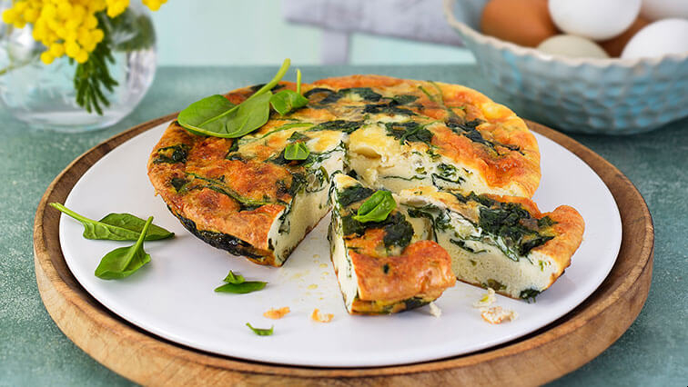 Špenátová frittata s Free From mozzarellou (bez laktózy)